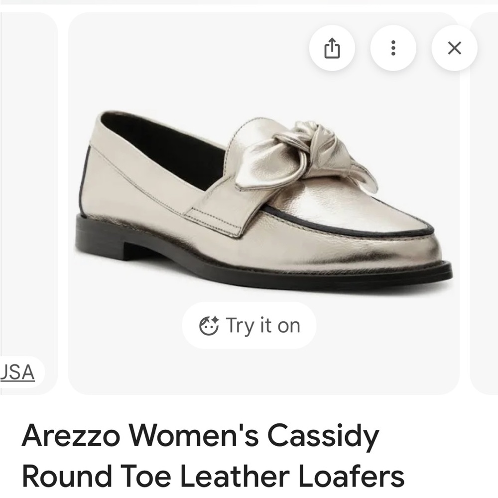 Arezzo Women's Gold Bow Loafers